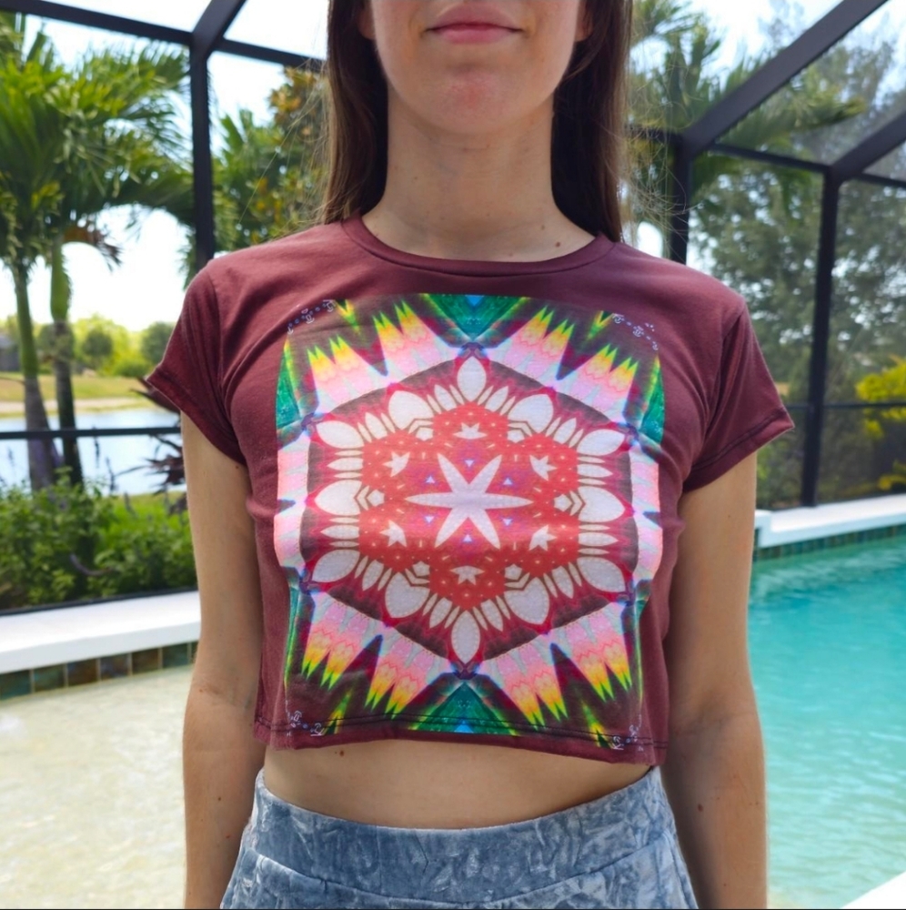 Colorful Kaleidoscope Crop Top